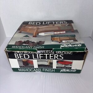 Richards Homewares -4 Solid Wood Glossy Finish, Set Of 4 Bed Lifters, Mahogany